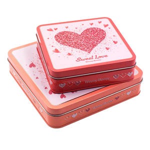 वैलेंटाइन डे उपहार विचार 174 एक्स 174x53mmh 135x135x42mmh वर्ग टिनप्लेट कंटेनर के लिए - Product Image 2