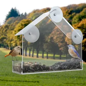 強力な吸盤を備えた鳥のためのフィーダーの外側の透明なアクリルウィンドウバードフィーダー