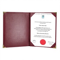 Protège-diplôme en cuir PU de haute qualité avec estampage à chaud pour certificat de remise de diplôme