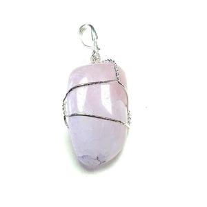 Haute qualité quartz rose fil enroulé pendentif Style classique Quartz cristal point pendentif pierres précieuses collier guérison grossiste - Product Image 3