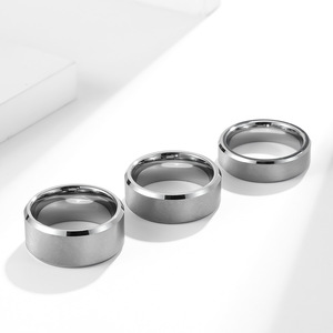 yunnique style unisex minimalist cool neutral style <b>sandblasted</b> surface 6 8 10 mm tungsten steel ring band tungsten - Product Image 1