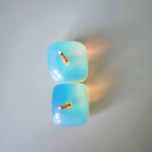 Porta-incensos de cristal para queimador de metal em forma de opala personalizado DIY