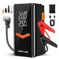 Démarreur de batterie de voiture multifonctionnel 4-en-1 150 PSI avec gonfleur de pneus, batterie externe et lampe LED, capacité 10000 mAh