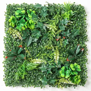 DREA 3D แผงตกแต่งแนวตั้งปลอมป่าเขียวขจีผนังสีเขียวพืชเทียมผนังหญ้าสำหรับผนัง