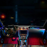Pour Ford Mustang 13-20, éclairage d'ambiance intérieur de voiture 64 couleurs, symphonie dynamique, contrôle par application, éclairage d'ambiance intérieur automatique