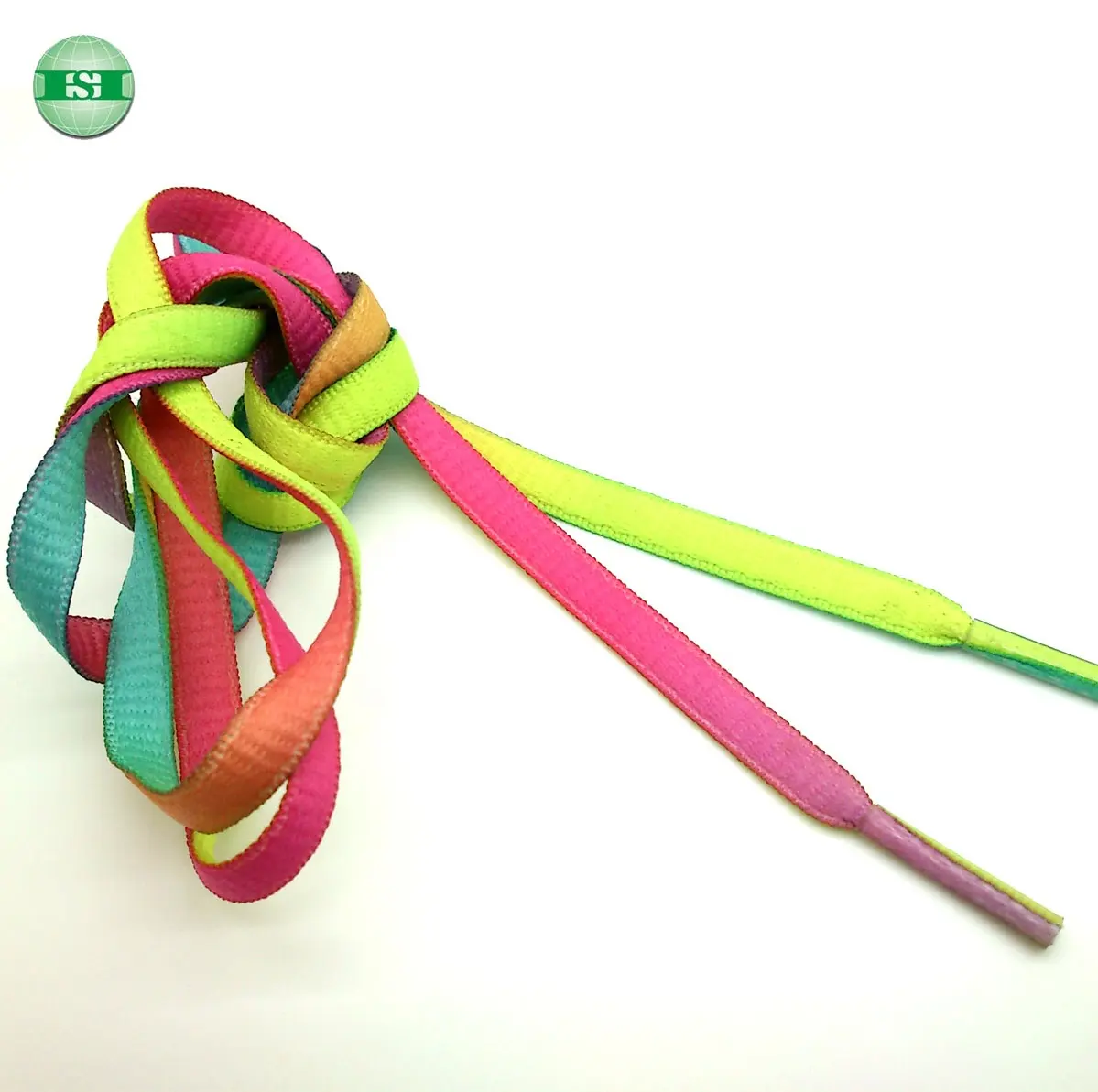 Gradient rainbow print shoelaces customized with your graphic