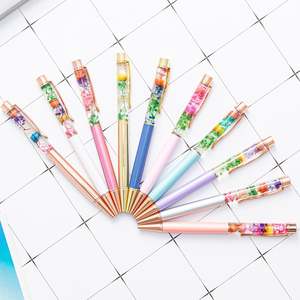 Bolígrafo de Metal con Diseño Novedoso, Logotipo Personalizado, Líquido Colorido y Bola Flotante con Forma de Flor - Product Image 5