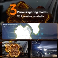 Projecteur LED tout-terrain 4 pouces 50W avec anneau halo ambre DRL 9000LM IP67, lumière de poche 4x4 pour Wrangler Bronco Tank300 ATV UTV Pickup