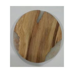 <b>Wood</b> Leaf Design Resin Round Coaster / Mats & Pads Gift Custom Accessories OEM India Best Selling Products - Product Image 2