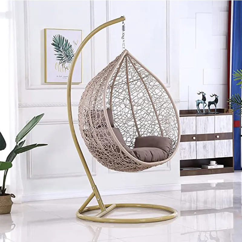 Modern veranda salıncaklar açık rattan salıncak yumurta sandalye bahçe mobilyaları asılı tek tüm renk salıncak sandalye