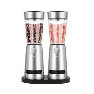 Ensemble d'ustensiles de cuisine, base de charge USB électrique pour moulin à sel et à poivre en acier inoxydable, boîte de rangement pour vaisselle de camping et d'extérieur, écologique - Product Image 1