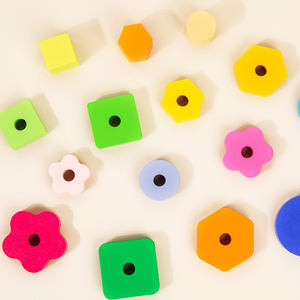 Jouets en bois Montessori Reconnaissance des couleurs et trieur de formes empilable Jouet en bois Puzzle d'apprentissage pour garçons et filles de 1 à 3 <span class=keywords><strong>ans</strong></span> - Product Image 5
