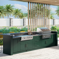 BAINENG Ensemble complet de meubles de cuisine modulaires en acier inoxydable pour l'extérieur, idéal pour les villas, les complexes hôteliers et les jardins résidentiels