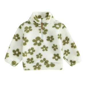 Automne hiver fabuleux sherpa bébé enfants garçon <span class=keywords><strong>manteau</strong></span> enfant en bas âge enfants rétro fleurs sherpa veste - Product Image 3