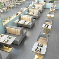 Leicht Luxuriöse Großhandels-Moderne Restaurant-Möbelsets Café Fast-Food-Sitzgruppen Sofa Metall-Esstische