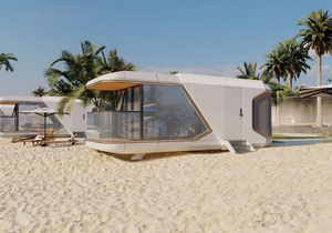 Vente d'usine Bâtiment d'hôtel coupe-vent intelligent Fabrication de villas de luxe avec plage Maison capsule spatiale préfabriquée mobile - Product Image 5