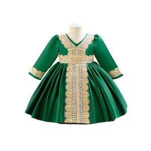 Robe de soirée à manches longues pour fille, imprimé floral, style princesse, pour l'exportation en Europe et au Moyen-Orient - Product Image 5