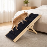 Rampe pliable pour petit chien pour lit - 4 hauteurs réglables de 12 à 20 pouces - Escalier portable pour animaux de compagnie avec tapis antidérapant
