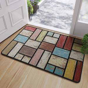 Tapis de porte coloré en caoutchouc de chanvre Sally, motifs géométriques, lavable, pour salon, 50x80cm, 60x90cm, 80x120cm, 90x140cm, 140x180cm - Product Image 2