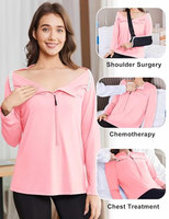 Chemises OEM ODM Deyeek pour femmes avec port de perfusion, 2 boutons-pression latéraux, manches longues, vêtements post-chirurgie, dialyse, cancer du sein