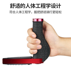 Yueli <b>Bicycle</b> Rubber Handlebar Grips 25.4 Mm Red With Charging <b>Lights</b> For Mountain Bikes - Product Image 4