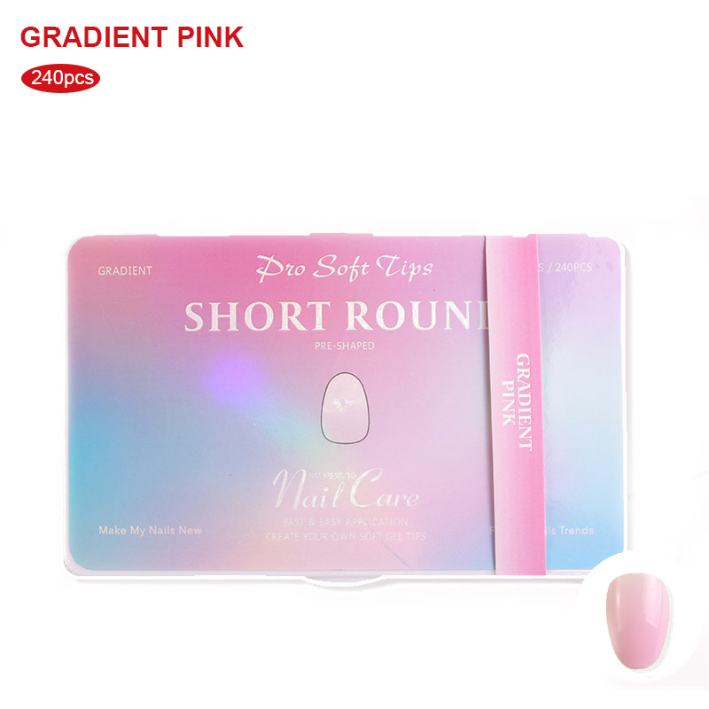 Rosa degradado redondo corto