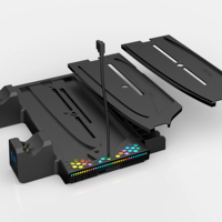 Station de charge verticale avec ventilateur de refroidissement, double/charge rapide, rangement multiple, lumière modulable, manette de jeu sans fil pour coffret cadeau