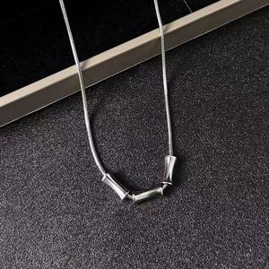 Unisex Bamboo Link Stainless Steel <b>Necklace</b>, New Chinese Style Waterproof Gold Plated Thin Long Sweater Chain, Fashion Hip Hop M - Product Image 6