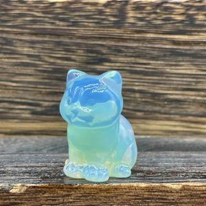แมวน้อยน่ารักขนาด 1.2 นิ้ว แกะสลักจากคริสตัล หินบำบัด งานฝีมือ - Product Image 4