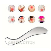 Outil de beauté en métal spécialisé pour les produits orthopédiques Tableau Gua Sha Sha en acier inoxydable avec logo personnalisé pour les mains et le visage