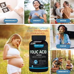 Capsules d'acide folique OEM ASAP, Myo-Inositol, vitamines à base de plantes pour la fertilité, qualité alimentaire, pour adultes - Product Image 4