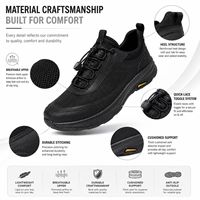 Chaussures de sport à lacets élastiques style slip-on avec maille respirante et semelle intermédiaire profilée, chaussures décontractées noires pour hommes