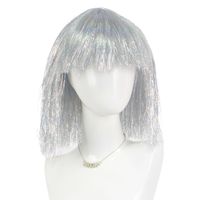 Mousseline de soie courte et droite, multicolore, argentée et dorée, scintillante, pour fêtes, festivals, carnavals, soirées disco, masques, et événements transfrontaliers, style cheerleader