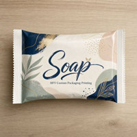Sachets à fermeture arrière pour savon et produits de soin, sacs d'emballage personnalisés avec logo imprimé, scellage thermique, feuille d'aluminium, plastique étanche