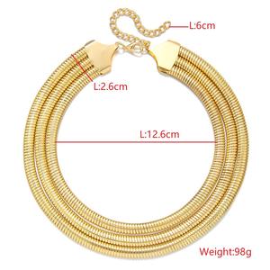 <span class=keywords><strong>Collar</strong></span> de Cadena Gruesa de Varias Capas, Joyería Punk, Chapado en Oro de 18K, Metal de Alta Calidad, Gargantilla Gruesa de Varias Capas para Mujer - Product Image 4