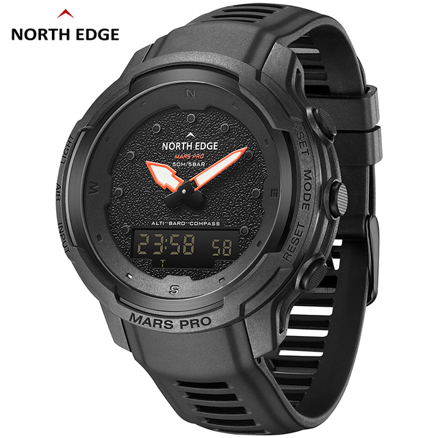NORTH EDGE Mars Pro Smart Digital Watch for Men Outdoor Sports Carbon Fiber Waterproof 50M Altimeter Barometer Compass