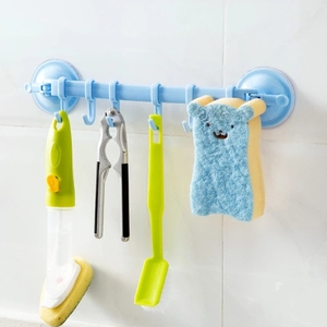 Khăn Giá Hút cup phòng tắm nhà bếp tường cửa chủ Sucker móc Hot Bán 6 móc phụ kiện nhà bếp gia vị giá màu xanh - Product Image 6