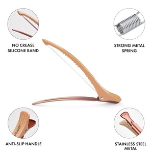 Pinzas para el Cabello con Logotipo Personalizado, Color <span class=keywords><strong>Caramelo</strong></span>, para Peluquería y Maquillaje, Pinza <span class=keywords><strong>de</strong></span> Pico <span class=keywords><strong>de</strong></span> Pato Duradera para Mujer - Product Image 5