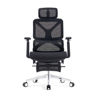 Chaises de bureau ergonomiques pivotantes de luxe avec appui-tête, dossier haut, chaise d'ordinateur noire en maille, accoudoir 3D