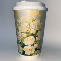 Gobelets à café et à thé biodégradables à double paroi, personnalisables, imprimés offset, de qualité alimentaire, vente en gros en vrac pour les fabricants