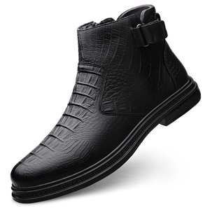 Bottes Chelsea montantes en cuir de vachette pour hommes, avec fermeture éclair, style western, antidérapantes, semelle plate souple en PU, tailles 38-46, pour l'été et l'hiver - Product Image 2