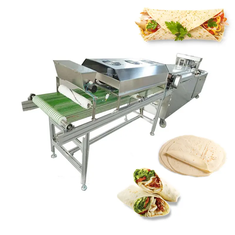 Oem Commerciële Crêpe Tortilla Chapati Machine Automatische Hand Taart Pannenkoek Making Machine Lente Roll Huid Maker