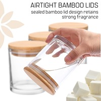4oz 6oz 8oz 10oz Bougie parfumée personnalisable exclusive Bocaux à bougie en verre transparent de luxe Conteneur à bougie en verre avec couvercles et boîte