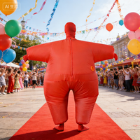 Costume gonflable pour adulte en forme de poisson rouge et blanc, convient aux personnes de 1,5 à 2 m. Idéal pour Noël, le cosplay, les fêtes, les spectacles sur scène et les bals masqués