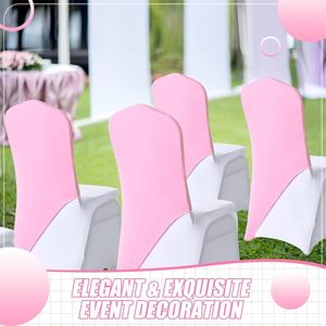 Fundas Elásticas de Licra Rosa para Sillas, al por Mayor, para Decoración de Eventos, Banquetes y Bodas, Fundas para Sillas de Media Altura - Product Image 4