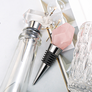 Tapón de cristal con gema para vino, tapón de cuarzo transparente rosa para botella de vino al vacío, accesorios para bar, <span class=keywords><strong>precio</strong></span> de fábrica, venta al por mayor - Product Image 4