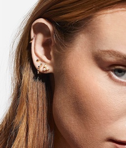 Joyería fina plata esterlina 925 18K chapado en oro cielo claro baguette corte circón aros pendientes - Product Image 2