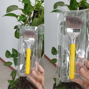 OEM Custom Face <strong>Makeup</strong> <strong>Brushes</strong> Large Slanted Rounded Double Dome <strong>Blender</strong> Flat <strong>Brush</strong> Synthetic Hair Plastic Handle Concealer - Product Image 2