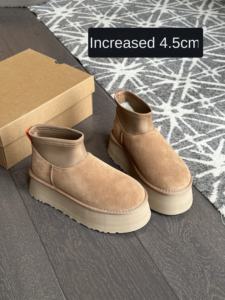 Botas Cortas de Invierno para Mujer, Tipo Lápiz, con Punta Redonda, Elásticas, Transpirables, Acolchadas y Cálidas, de Piel de Oveja, para la Nieve - Product Image 2