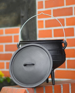 Ngoài Trời Cắm Trại Sâu Nồi Cho BBQ Cắm Trại Nhiệm Vụ Nặng Nề Đồ Nấu Nướng Thêm Lớn Đúc Sắt Nồi Đen Đúc Sắt <span class=keywords><strong>Potjie</strong></span> Nồi - Product Image 4